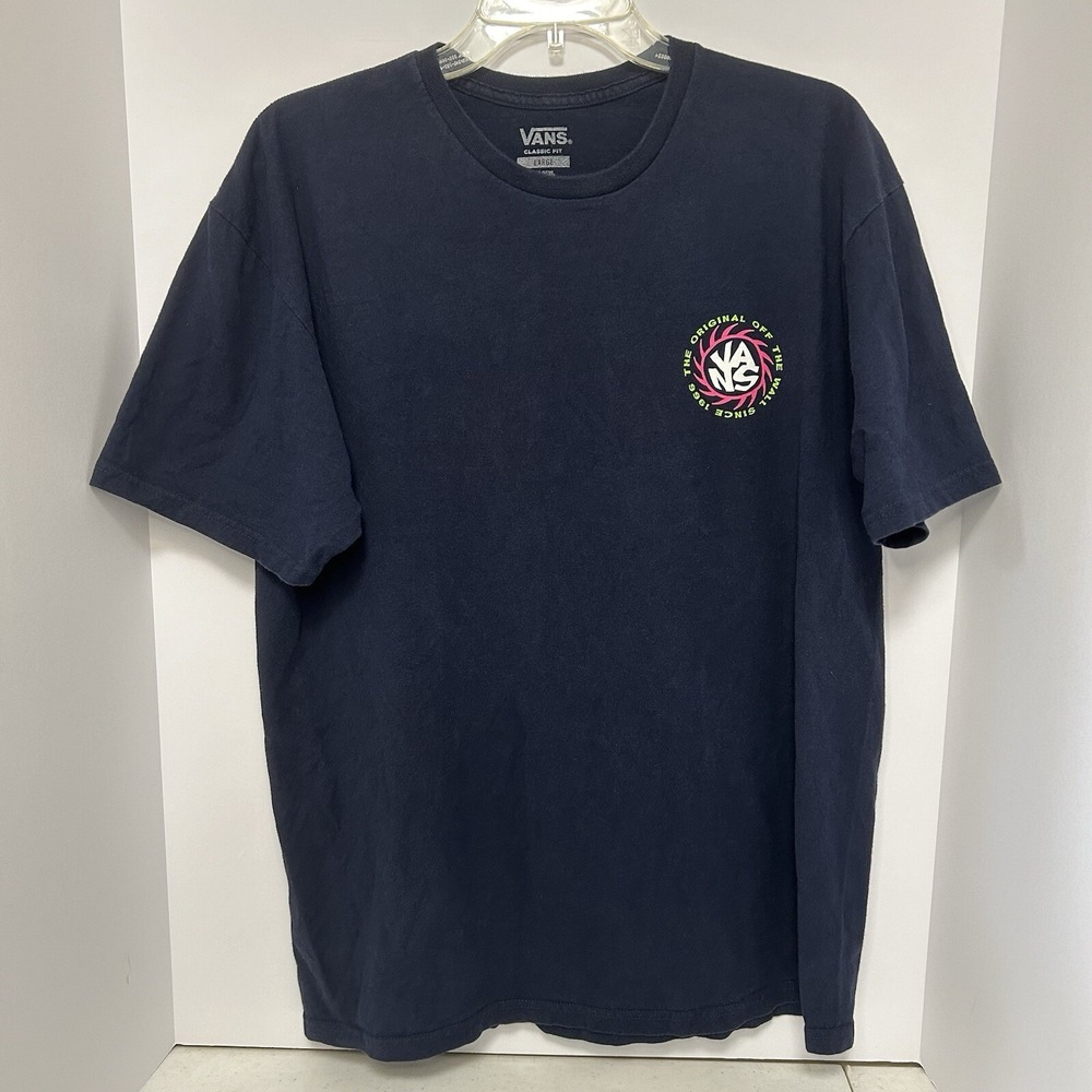 Vans Off The Wall T-Shirt Summer Skateboarder White Double-sided‎ Graphic Size L